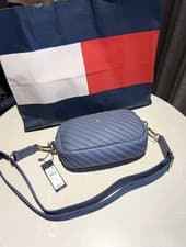 Image of Tommy Hilfiger Women's Crossover Bag Blue New Authentic Gold Hardware