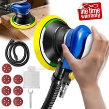 Image of 2025 Air Random Orbital Palm Sander 150mm 6" Dual Action With 7PCS Sanding Paper