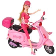 Image of Barbie Doll Lovely Scooter Vehicle Motorcycle Bike Toy Disney Figure
