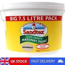 Image of Ultra Smooth Masonry Paint 7.5L Magnolia Exterior Wall Waterproof Odour Block
