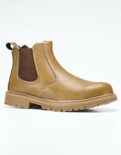 Image of Chukka Tan Workwear Safety Boot Steel Toe Cap Protection Sole Size 8 New