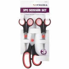 Image of 3Pcs Stainless Steel Scissor Set Soft Grip Household Kichen Office Diy Scissors