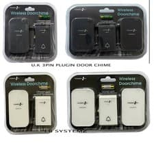 Image of wireless plugin door chime double/single black/white new PLUGIN 3PIN U.K PLUG