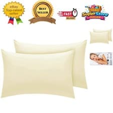 Image of Luxurious 2-Pack Cream Pillowcases - 100% Egyptian Cotton, 200 Thread Count