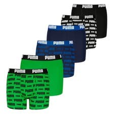 Image of Puma Boys Boxer Shorts, 6 Pack - Everyday Logo Print Boxers ECOM 6P, Cott...