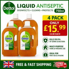 Image of Dettol Liquid Antiseptic Disinfectant - 4*750ml / UK SELLER / FAST DISPATCH