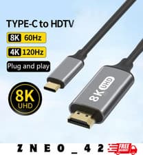 Image of 4K 60Hz 30Hz 8K USB C to HDMI-compatible Cable Type C Adapter HDTV Converter UK
