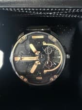 Image of NEW DIESEL MR BIG DADDY 2.0 DZ7312 57MM XL BLACK & ROSE GOLD MENS WATCH