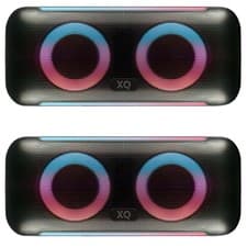 Image of 2x Set Party Boom Box Bluetooth Speaker 40W Speaker LED Light Effects AUX