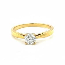 Image of 18ct Yellow Gold Solitaire Diamond Ring 0.30ct Natural Round Brilliant Cut Size