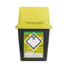 Image of Sharpsafe 4L Sharps Bin Clinical Waste Yellow Grey 5th Gen