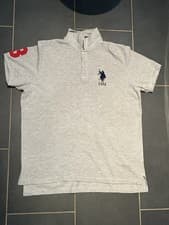 Image of U.S. Polo Assn. Men's Graphic Polo Shirt Grey Cotton, L
