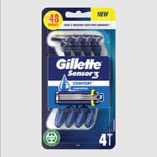 Image of Gillette Sensor 3 Comfort Gel Disposable Shaving Razor Pack of 4