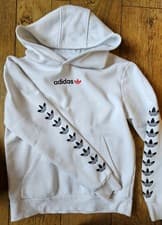 Image of Adidas Boys Blue Hoodie 13- 14 Years Pullover Sports Style White mint condition