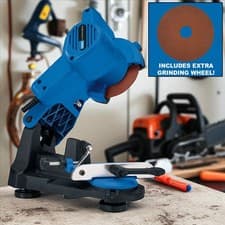 Image of Draper 85W Chainsaw Blade Sharpener Grinder + Extra Grinding Wheel 230V Electric