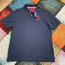Image of HACKETT Navy Blue Slim Fit Polo Shirt - Size Large New With Tags