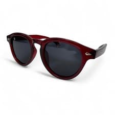 Image of Burgundy Red Round Sunglasses Vintage Y2K Dark Grey Tint UV400 Unisex Shades
