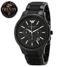 Image of EMPORIO ARMANI AR1451 LUXURY BLACK DIAL CERAMIC MENS WATCH
