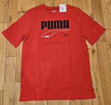 Image of NWT PUMA Big Logo Rebel Tee BT High Risk Red T Shirt Mens LT Large Tall