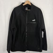 Image of Puma Polar Fleece Jacket W/ Raglan Sleeve Black Mens Size XL NEW