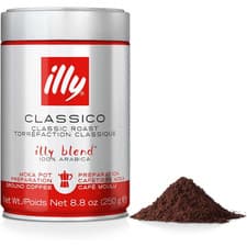 Image of illy Classico Ground Coffee Medium Roast 100% Arabica Suitable for Espresso Moka
