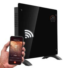 Image of Glass Panel Heater, Electric 1000W, Wi-Fi Enabled - Black