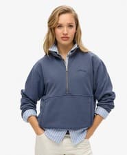 Image of Superdry Womens Essential Logo Oversized Half Zip Sweatshirt