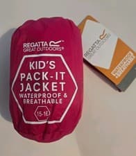 Image of Regatta Pink Kids PACK IT JACKET - Warterproof Packaway Jacket - Age 15-16