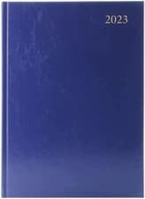 Image of Condiary Desk Diary Reference Calendar Ribbon Marker Week To View A4 Blue 2023