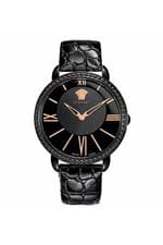 Image of Versace Ladies Black Leather Strap 38mm Watch M6Q60D008