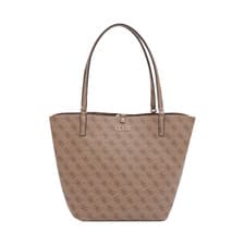 Image of Guess Alby 4G Logo Latte Tote Shopper Bag SS745523