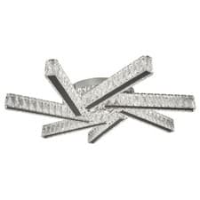 Image of 7 Lights LED Chrome Finish Ceiling Flush Fitting Light with Clear Crystal Detail