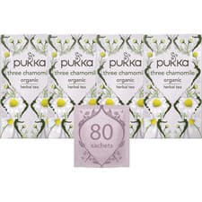 Image of Pukka Herbs Three Chamomile Organic Tea, Perfect for Calming 20 sachets (4 Pack)