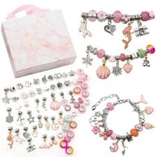 Image of Bracelet Craft Make Own Beads Jewellery Making Set Box Kit For Kids DIY Gifts UK