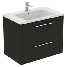 Image of Ideal Standard i.Life B 800mm 2 Drawer Vanity Unit With Basin Matt Carbon Grey