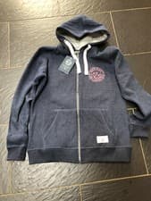 Image of Tog 24 Blue Zip Up Hoodie Size 10 Pink Logo New £60