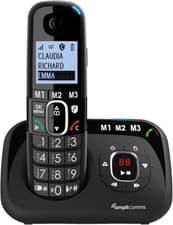 Image of Amplicomms Big Tel 1580 Single Cordless Big Button Phone for Elderly, Black - N