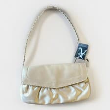 Image of Accessorize womens champagne gold clutch bag with chain strap