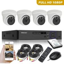 Image of 4 Camera CCTV System 5MP Lite DVR HD Home Outdoor Security Kit With Hard Drive