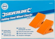 Image of Silverline Folding Steel Wheel Chocks Pair (525748), Multi-Coloured - Multi-C...