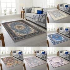 Image of Navy Grey Silver Rugs Small Extra Large Big Huge Size Floor Carpets Mat Cheap
