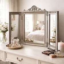 Image of Large Trifold Vanity Mirror Dressing Table Folding Home Decor Gift Decorative