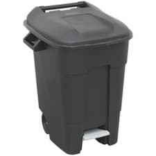 Image of 100 Litre Capacity Wheelie Bin with Foot Pedal - Two 200mm Wheels - Black