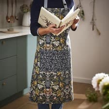 Image of Cotton Apron Ulster Weavers Finch & Flower 100% Cotton Navy
