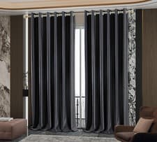 Image of 100% Blackout Curtain Eyelet Ring Top Ready Made Thick 320Gsm Curtain Pair Panel