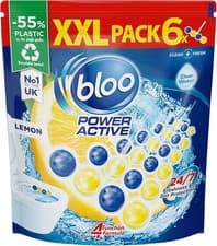 Image of Bloo Power Active Toilet Rim Block XXL pack (300g = 6x50g) with Fresh Lemon