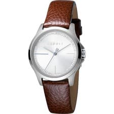 Image of Esprit Ladies Silver Watch Beautiful Brown Strap RRP £109