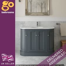 Image of Traditional Grey 1200mm Vanity Unit with Marble Top & Ceramic Basin
