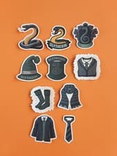 Image of Harry Potter Hogwarts house Slytherin inspired handmade stickers