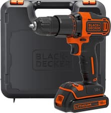 Image of BLACK+DECKER 18V Hammer Drill with Battery, Charger, and Kitbox, BCD700S1K-GB